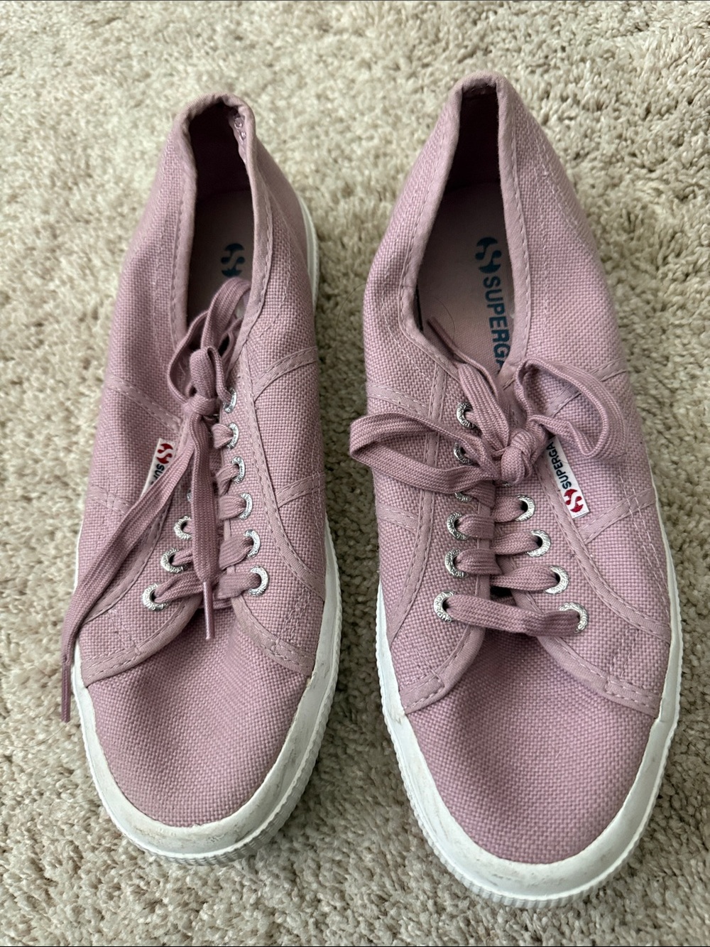 Superga Pink Canvas Low-Top Sneakers sz8